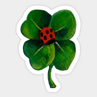 Clover leaf and Ladybug Sticker